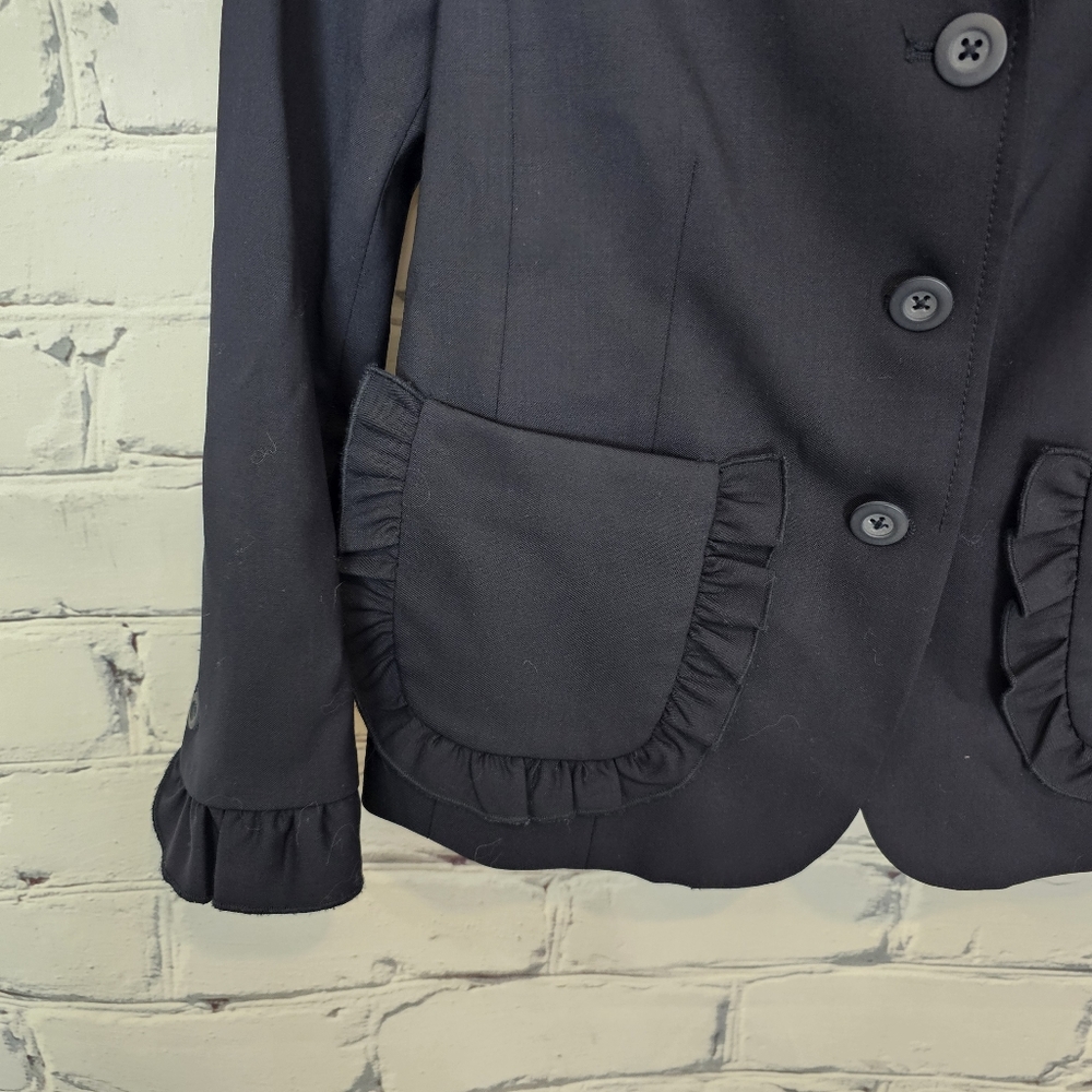 Rebecca Taylor Spring Ruffle Jacket in Navy - Picture 5 of 8